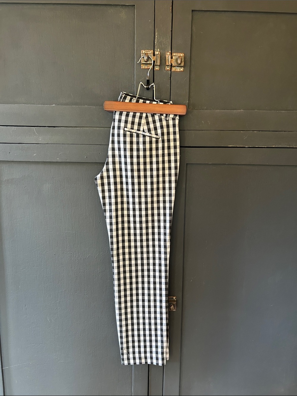 Express Black and White Gingham Ankle Pants